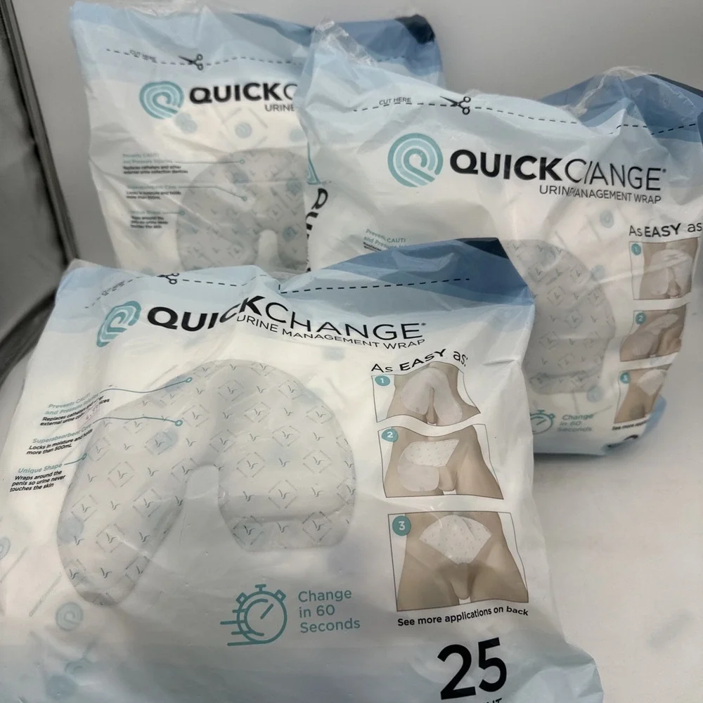 QuickChange Male Incontinence Urine Management Wrap 75 Total Count - 3 Bags